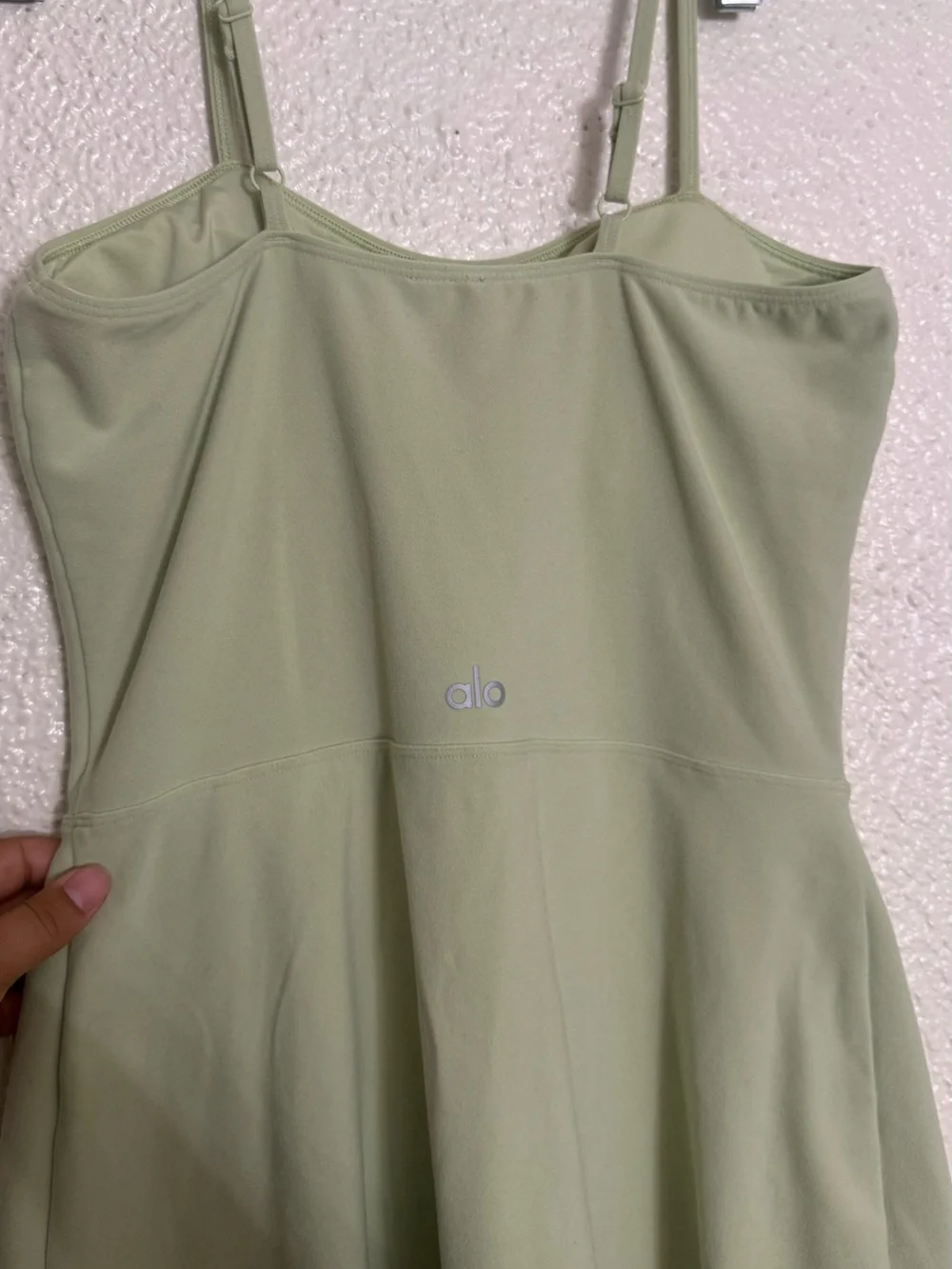 ALO YOGA COURTSIDE TENNIS DRESS IN ICED GREEN TEA SIZE SMALL